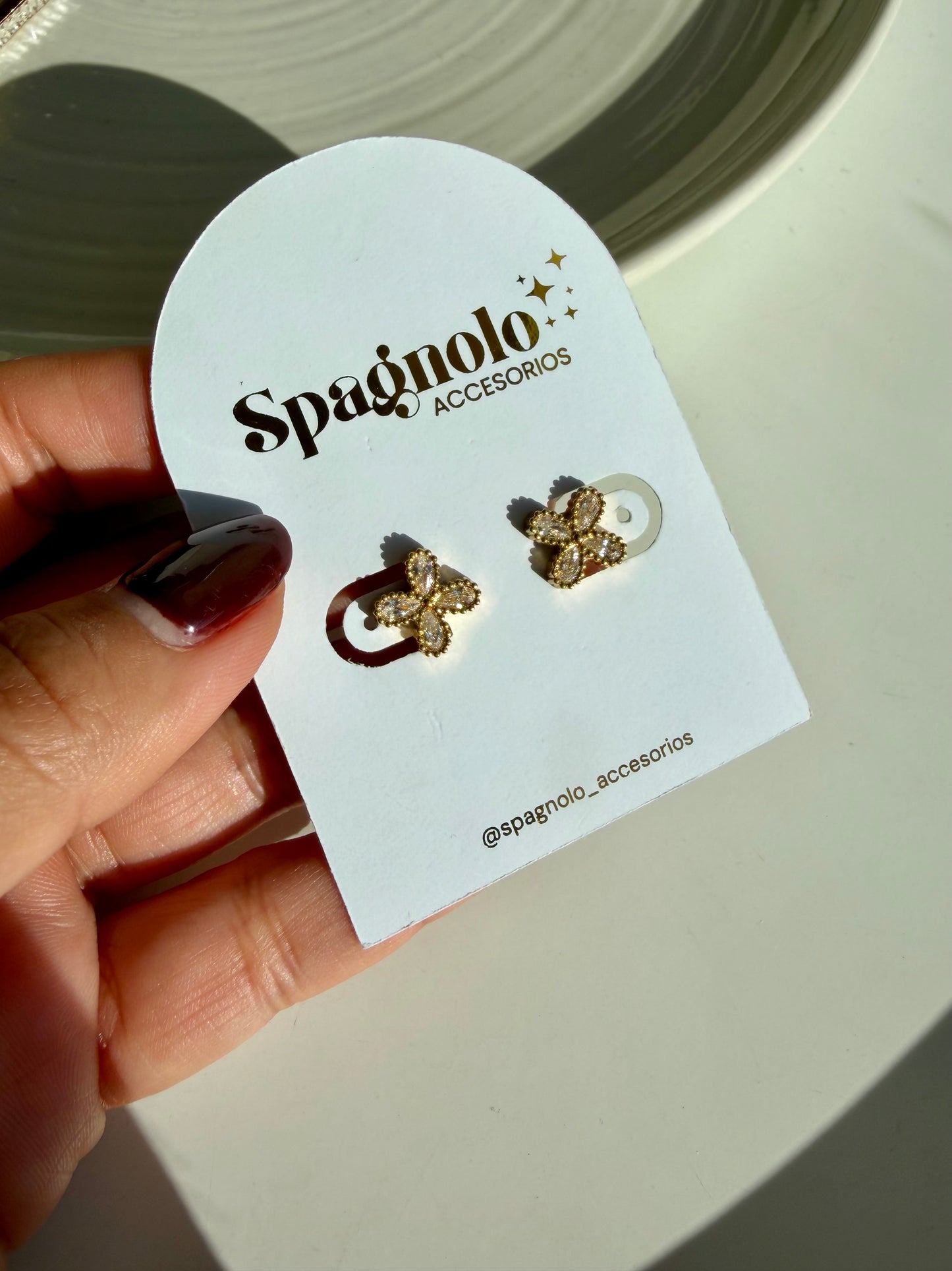 Aros Flor de Zirconia